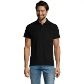 Sols Heren Prescott Jersey Poloshirt (Diep zwart)