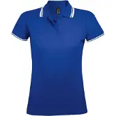 Sols Dames/Dames Pasadena Poloshirt (Koningsblauw/Wit)