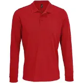Sols Unisex poloshirt met lange mouwen van katoen voor volwassenen (Rood)