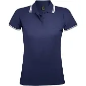 Sols Dames/Dames Pasadena Poloshirt (Franse marine / Wit)