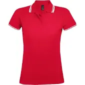 Sols Dames/Dames Pasadena Poloshirt (Rood/Wit)