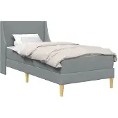 vidaXL Bedframe met matras met hoofdeinde Polyester