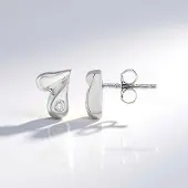 Cavill - Zilveren Oorbellen 925 Sterling Zilver met Platina - Ronde Briljant I2 (H) Diamant 0,054 ct - Bezel Zetting - Elegant & Comfortabel 10 mm