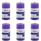 Bolsius Geurkaarsen geribbeld 6 st 120x58 mm lavendel