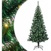vidaXL - Kunststof - Voorverlichte - Kerstboom - Groen - 150 - cm - PVC - en - Metalen