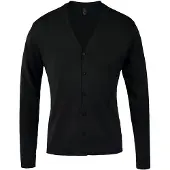 Sols Heren Gouden Gebreid V Hals Vest (Zwart)