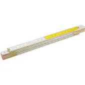 Topex Serie - Houten Vouwmeter - 1 m - Wit-Geel - III Nauwkeurigheid