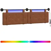 vidaXL Hangend hoofdbord Bruin Antiek PU