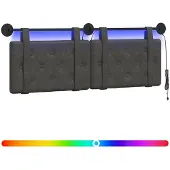 vidaXL Hangend hoofdbord Zwart Antiek PU