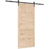 vidaXL Schuifdeur Naturel 90 x 208 cm Massief grenenhout