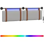 vidaXL Hangend hoofdbord Wolkgrijs Antiek PU