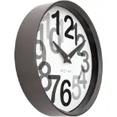 Nextime Wandklok 30cm-Stil-Houtskoolgrijs -Plastic-'Groot Getal'