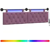 vidaXL Hangend hoofdbord Paars Fluweel