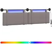 vidaXL Hangend hoofdbord Met LED-verlichting Taupe Stof