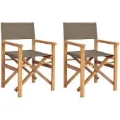 vidaXL Registra stoel, 100% polyester met stevig teakhout