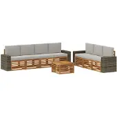 vidaXL Sofa-Sets 8 st Massief Acacia Hout