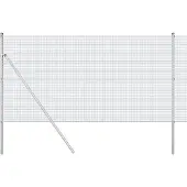 vidaXL gelast draadhek met grondbevestiging 10 x 1 m Zilverkleurig