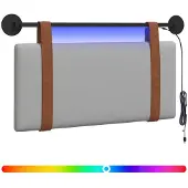 vidaXL Hangend hoofdbord Wolkgrijs Antiek PU
