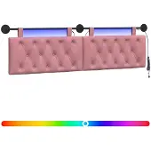 vidaXL Hangend hoofdbord Roze Fluweel