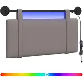 vidaXL Hangend hoofdbord Met LED-verlichting Taupe Stof