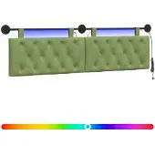 vidaXL Hangend hoofdbord Lichtgroen Fluweel