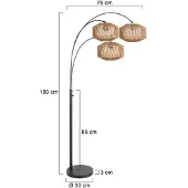 Steinhauer Booglamp - vloerlamp Nox Light, zwart, Woon-/ Eetkamer, metaal, booglamp