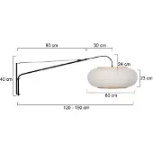 Steinhauer Wandlamp zwart Silva Alba met witte kap Ø60cm