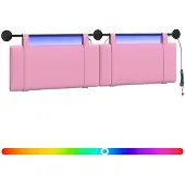 vidaXL Hangend hoofdbord Roze Stof