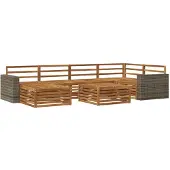 vidaXL Buiten bank set 7 st Naturel