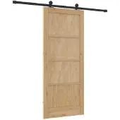 vidaXL Schuifdeur Naturel en Zwart 86 x 198,5 cm Massief grenenhout