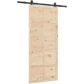 vidaXL Schuifdeur 80 x 208 cm Massief grenenhout Naturel