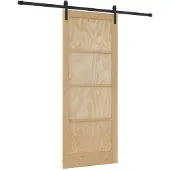 vidaXL Schuifdeur Naturel 86 x 211 cm Massief grenenhout