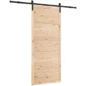 vidaXL Schuifdeur Naturel 100 x 208 cm Massief grenenhout