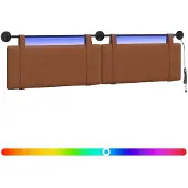 vidaXL Hangend hoofdbord Met LED-verlichting Bruin Antiek PU