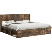 vidaXL Bedframe met opbergruimte en hoofdbord 2 st Bewerkt hout