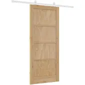 vidaXL Schuifdeur Natuurlijk en Wit 86 x 198,5 cm Massief grenenhout