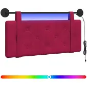 vidaXL Hangend hoofdbord Met LED-verlichting Wijnrood Fluweel