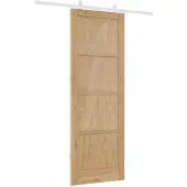 vidaXL Schuifdeur Natuurlijk en Wit 83 x 232 cm Massief grenenhout