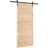 vidaXL Schuifdeur 80 x 208 cm Massief grenenhout Naturel