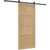 vidaXL Schuifdeur Naturel 86 x 198,5 cm Massief grenenhout