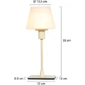 Steinhauer Ancilla 3100CR – Crèmekleurige tafellamp met wit glas en touchbediening