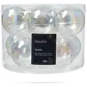Kaemingk Kerstbal glas d6 cm trnsp/irs 10st