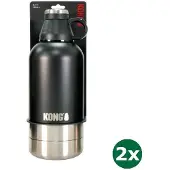 Kong duo day trek drinkfles rvs zwart 2x 1820 ml