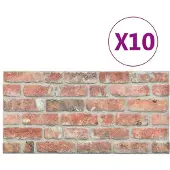 vidaXL Wandpanelen 10 pcs Rood 100 x 50 cm EPS-schuim