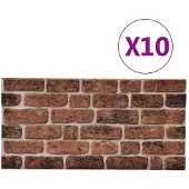 vidaXL Wandpanelen 10 st 100 x 50 cm Bruine Baksteen EPS-schuim