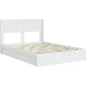 vidaXL Bedframe met opbergruimte en hoofdbord Wit 140 x 200 cm
