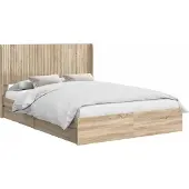 vidaXL Bedframe met opbergruimte en hoofdbord Sonoma Eiken