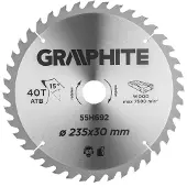 Graphite Cirkelzaagblad Voor Hout 235mm Asgat 30mm Tanden 40