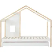 Vente-unique Hutbed hout wit 90 x 190 cm