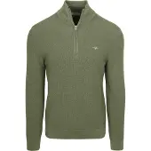 Gant Half zip katoenen textured sweater met 8030292/379